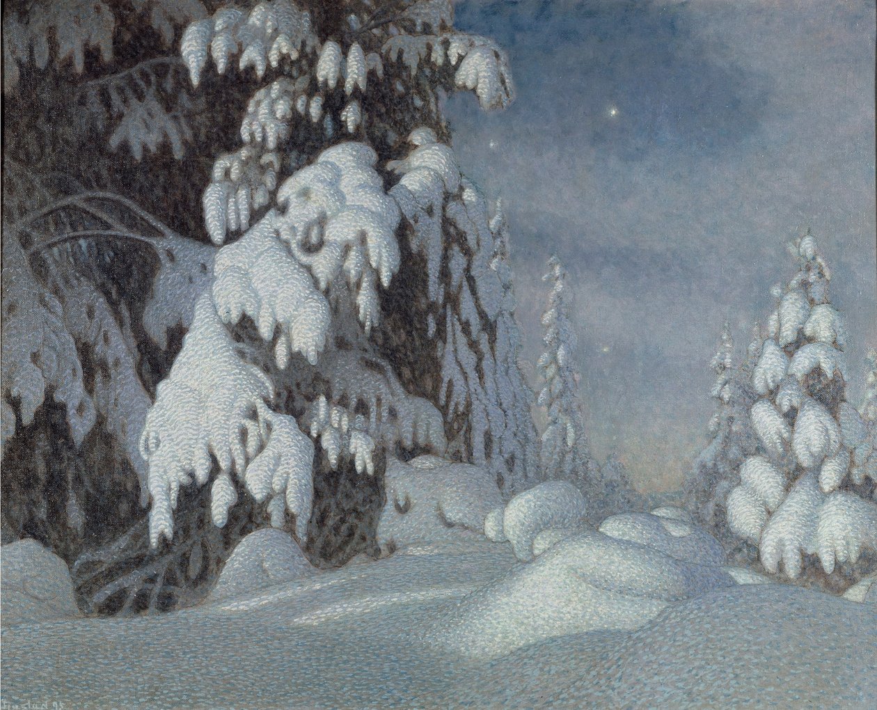 Luz de luna invernal, 1895 de Gustaf Fjaestad