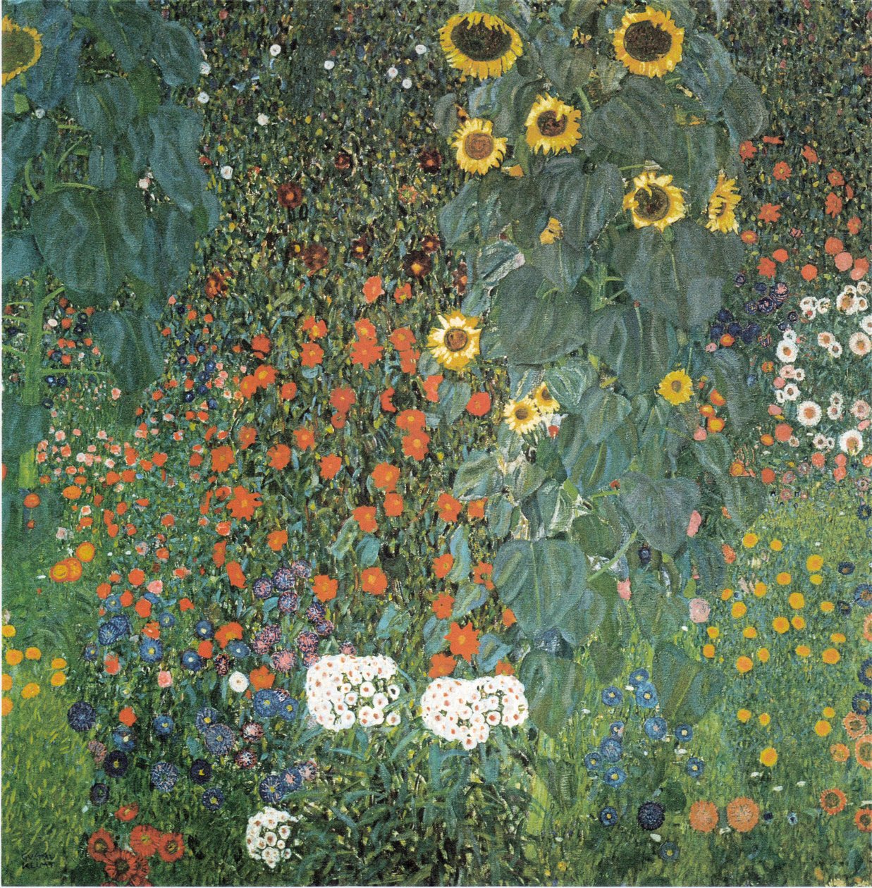 Jardín campesino con girasoles de Gustav Klimt