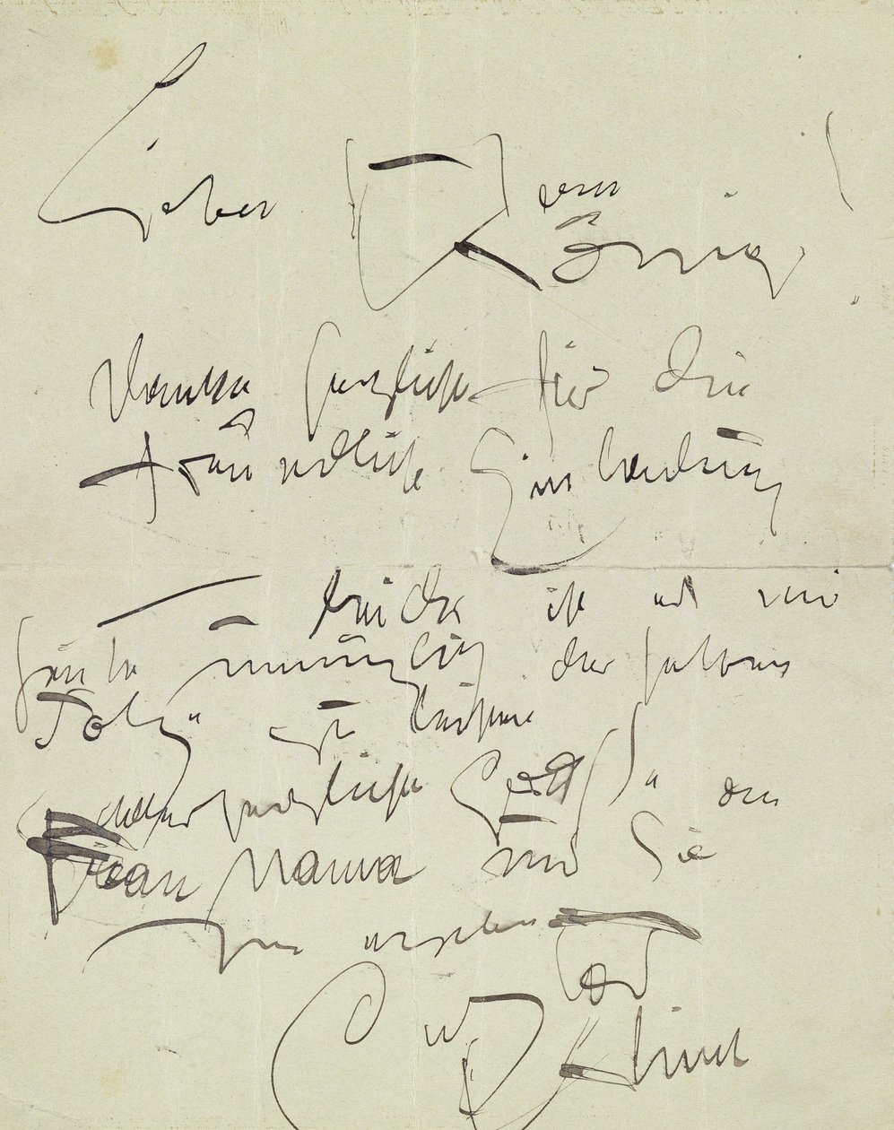 Carta de Gustav Klimt a Ludwig M. König de Gustav Klimt