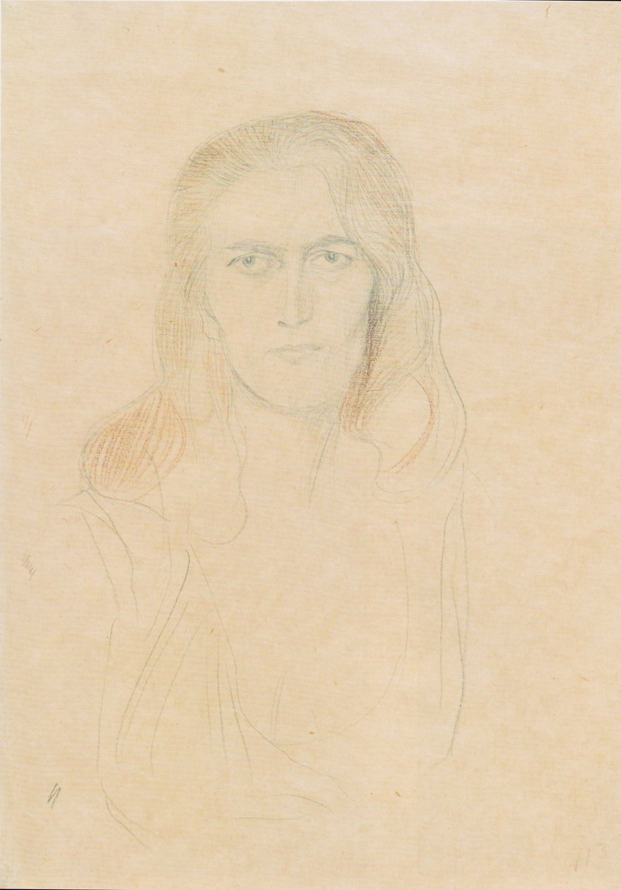 Retrato de una mujer de frente (Erinnye) de Gustav Klimt