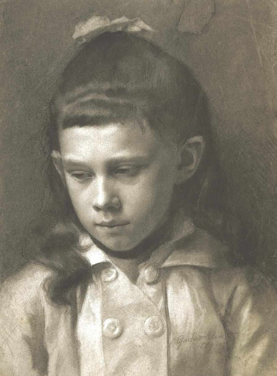 Retrato de una niña de Gustav Klimt