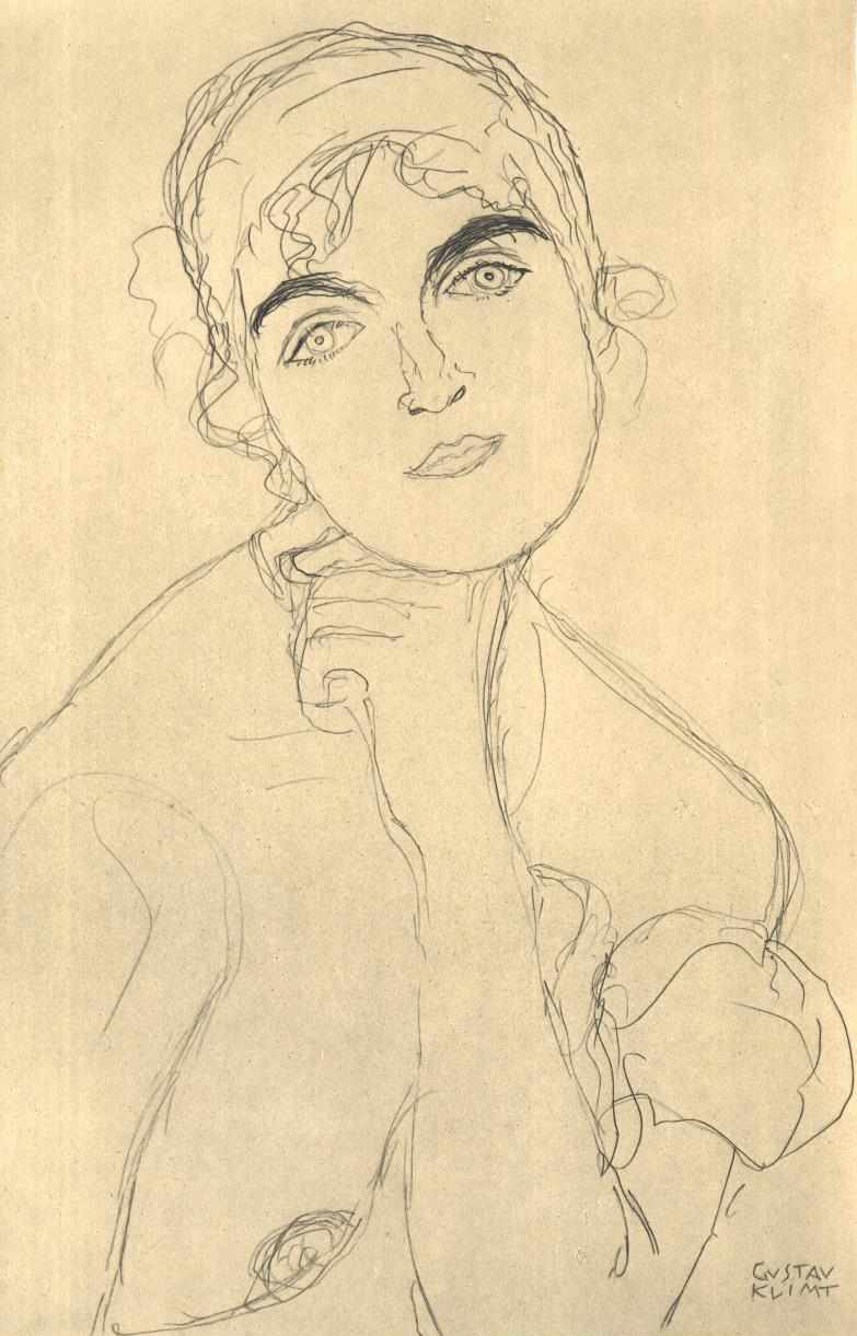Retrato de frente de Gustav Klimt