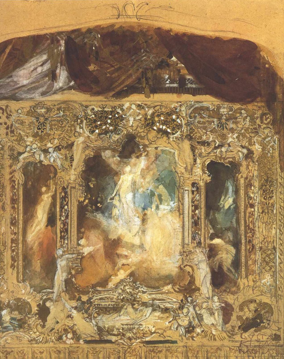Diseño para un telón de teatro de Gustav Klimt