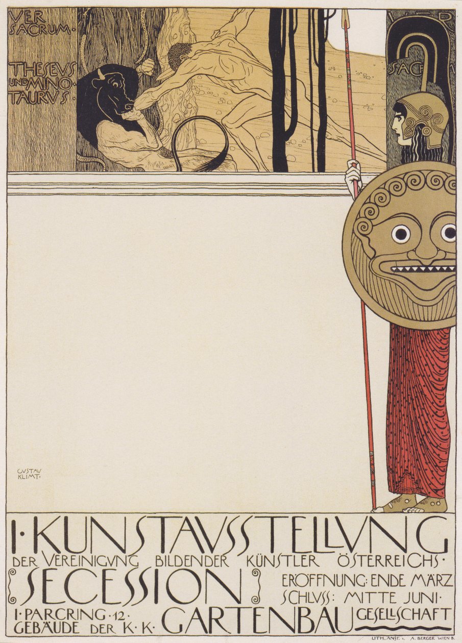 Primer cartel de exposición de la Secession de Viena (versión censurada) de Gustav Klimt