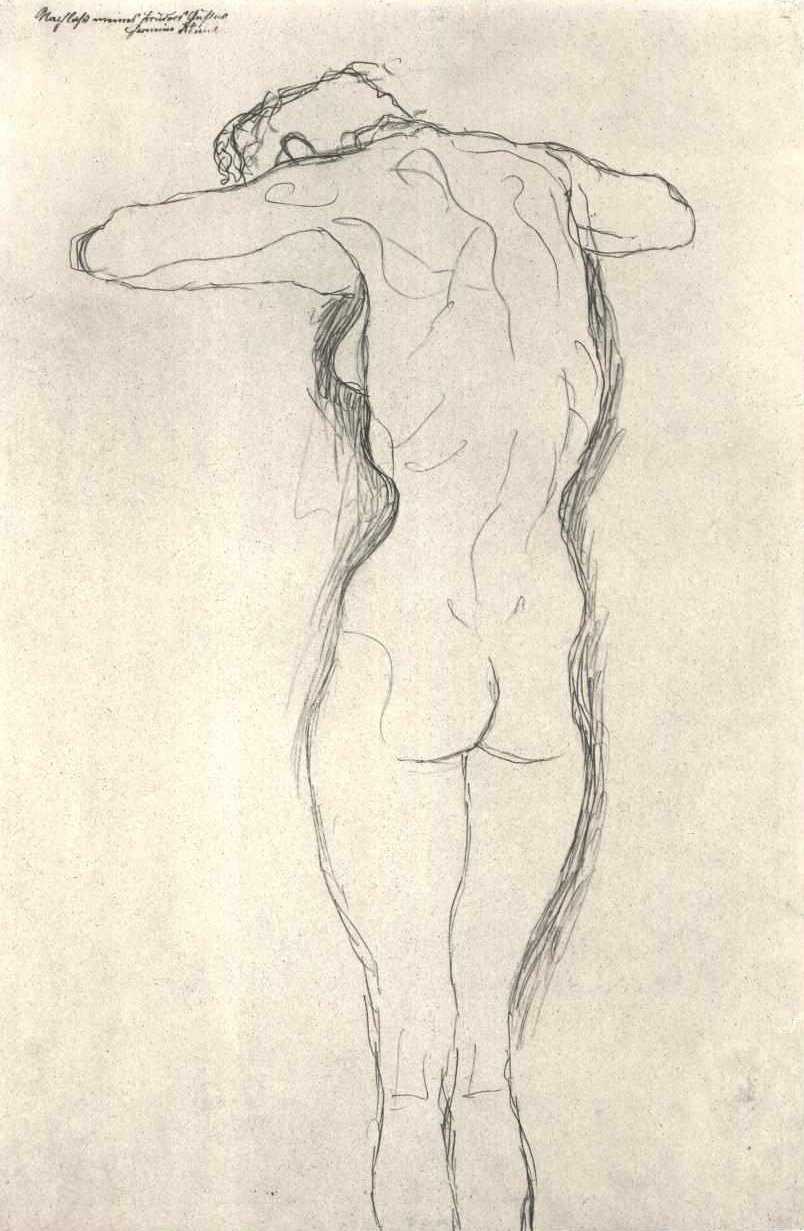 Desnudo de espaldas de Gustav Klimt