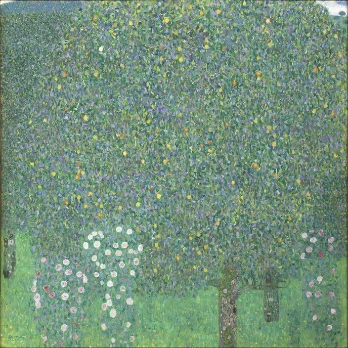 Rosales bajo los árboles de Gustav Klimt