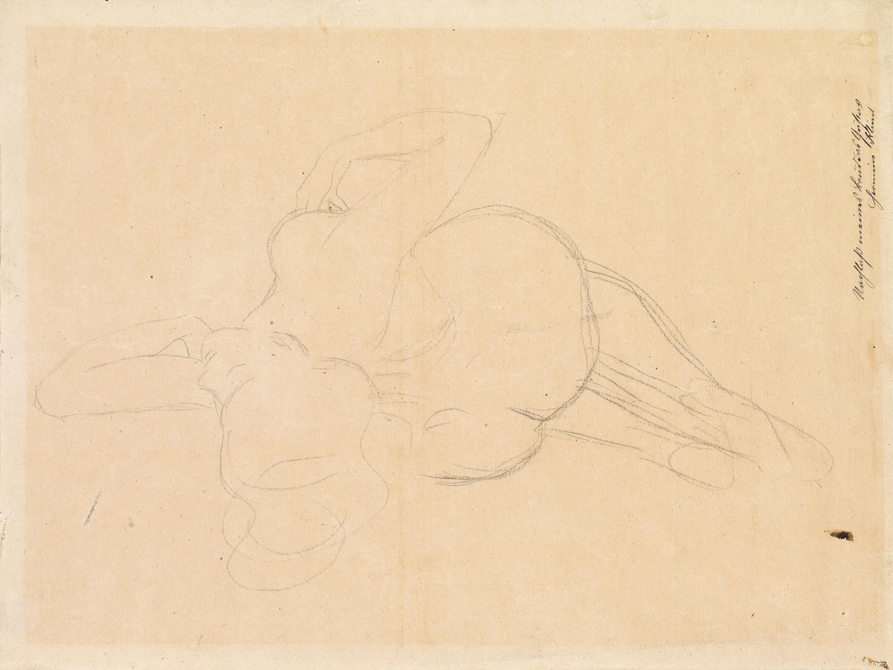Desnudo inclinado hacia atrás de Gustav Klimt