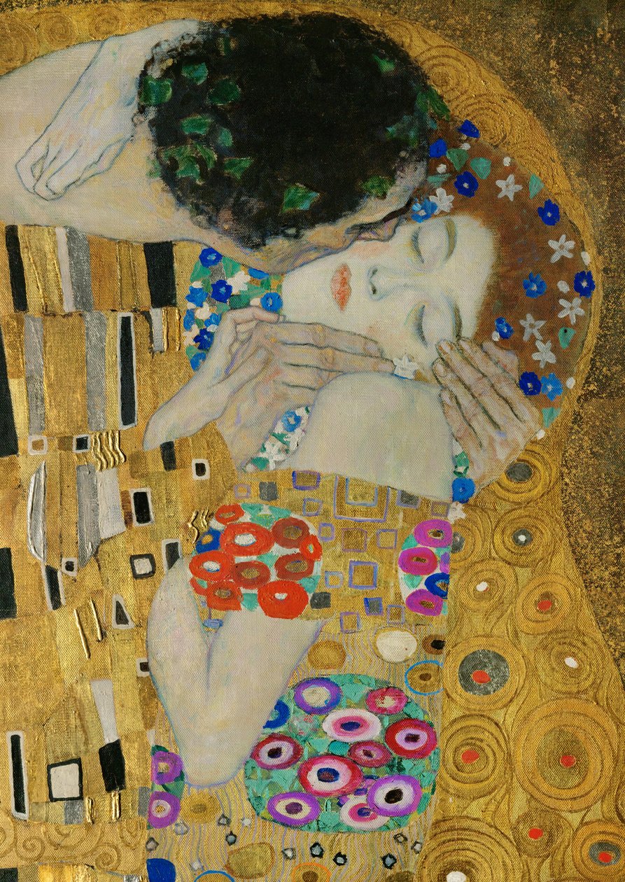 El beso (detalle) de Gustav Klimt