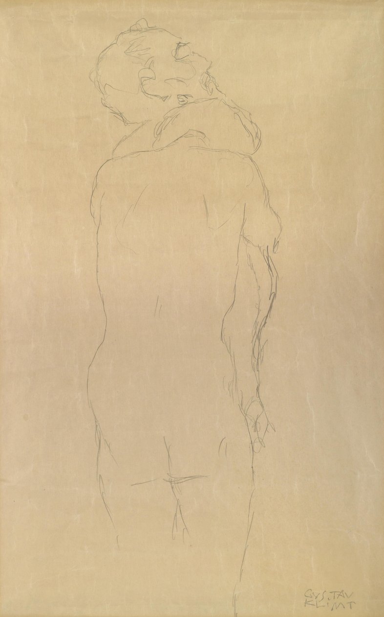 Adán y Eva estudio de Gustav Klimt