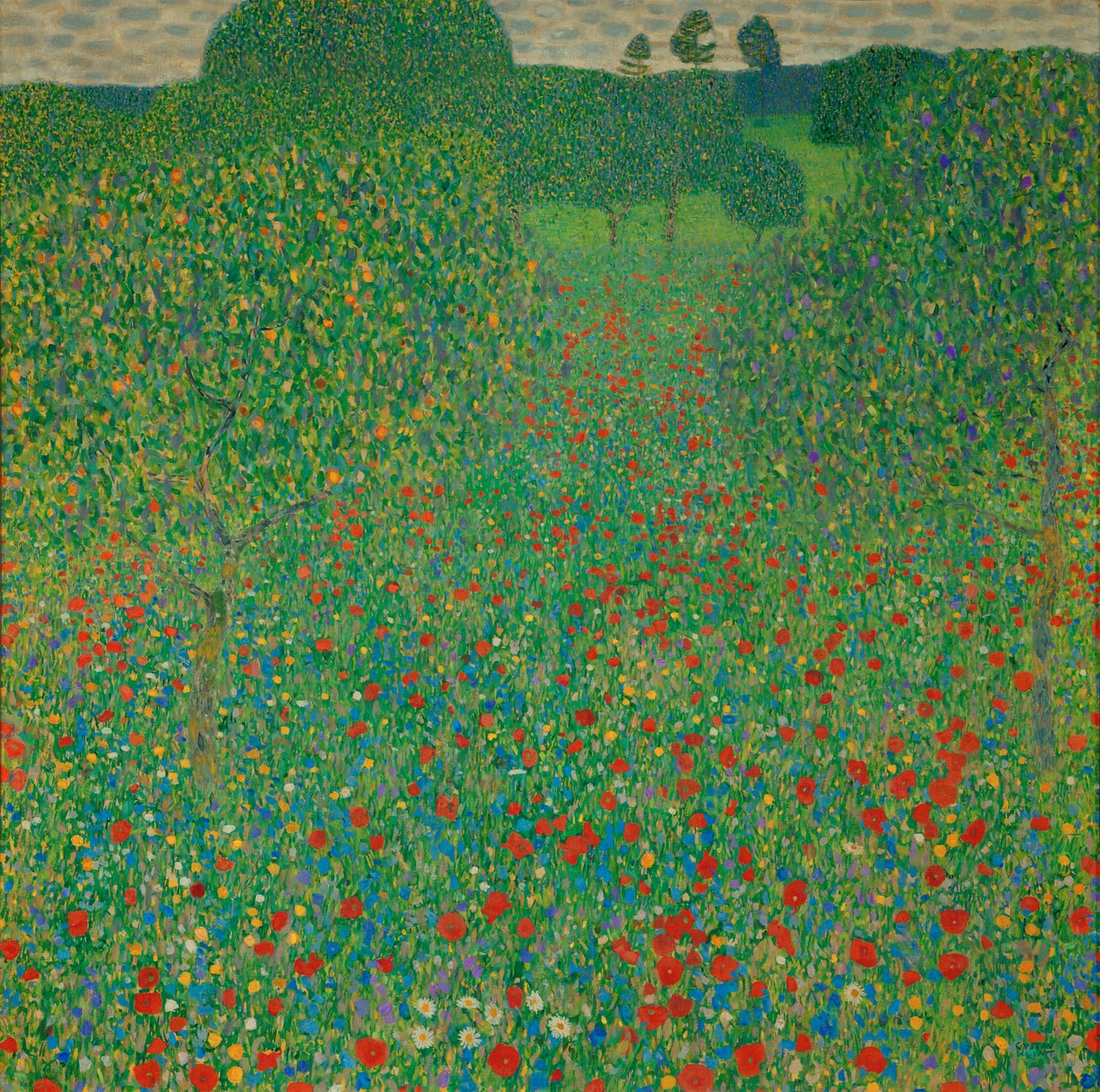Un campo de amapolas de Gustav Klimt