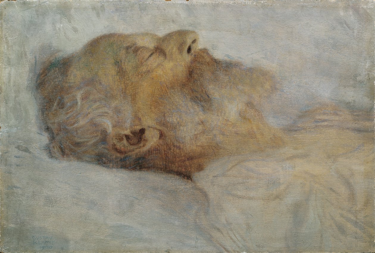 Viejo en su lecho de muerte de Gustav Klimt