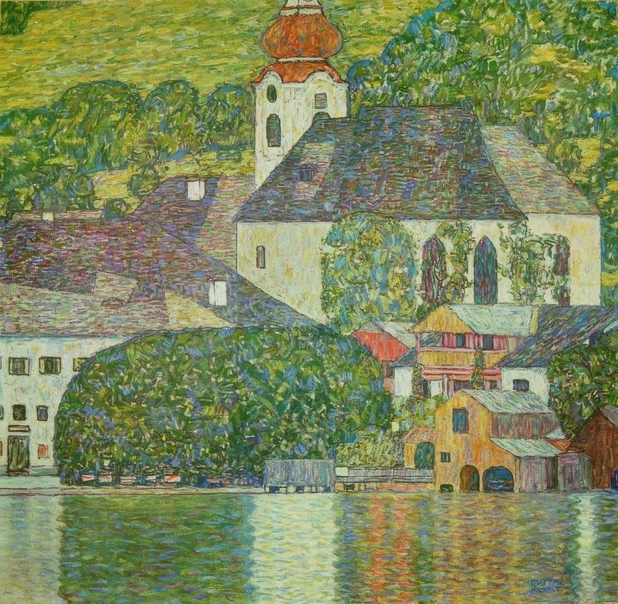 Iglesia en Unterach en el lago Attersee de Gustav Klimt