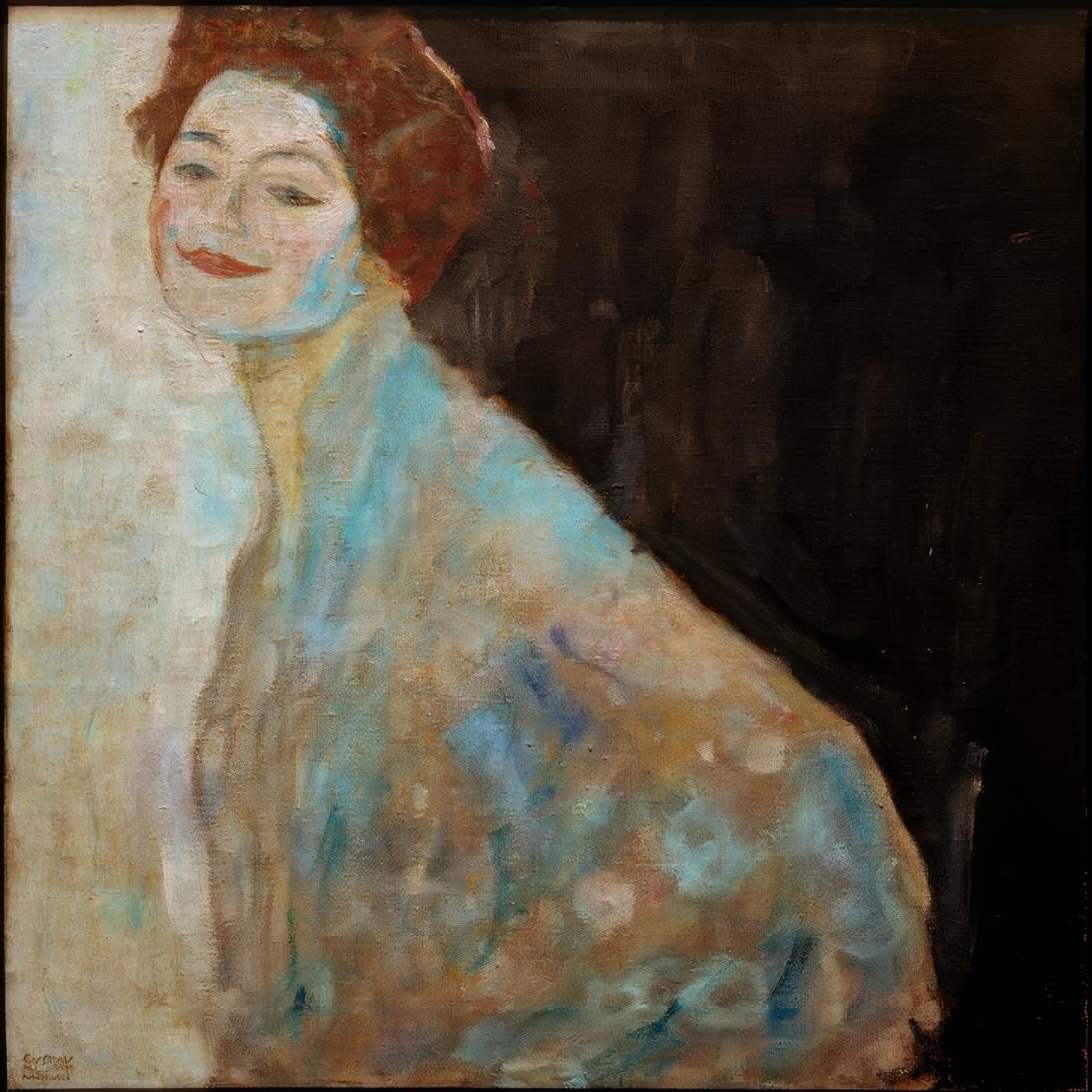 Retrato de dama en blanco de Gustav Klimt
