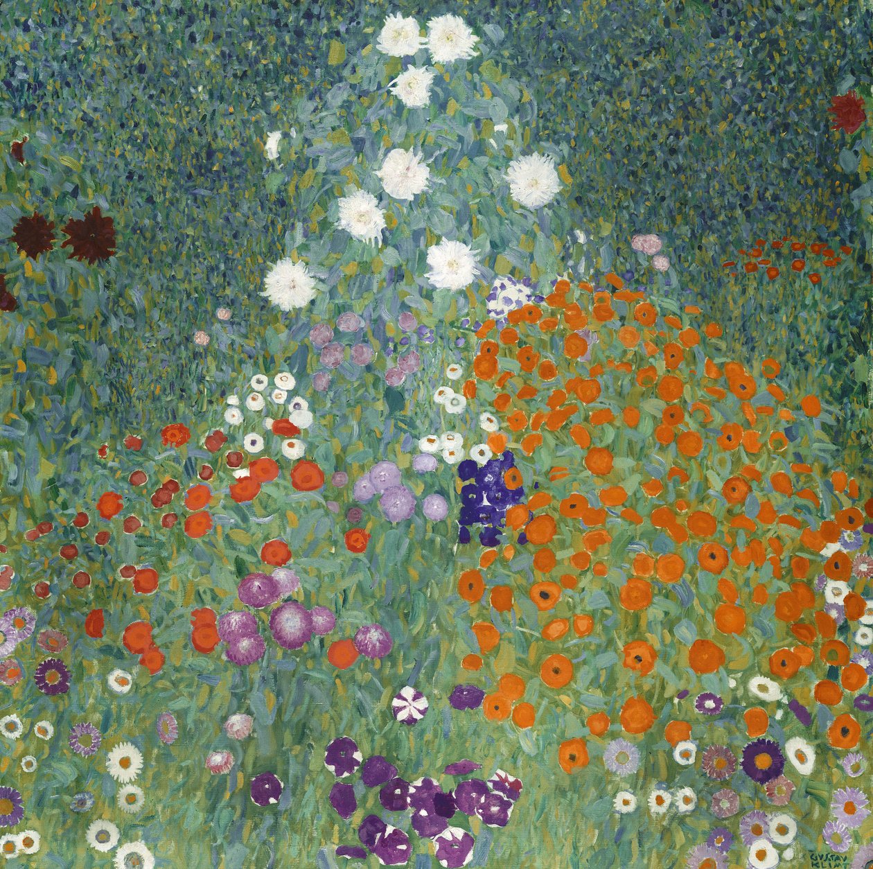 Jardín de flores, 1905-07 de Gustav Klimt