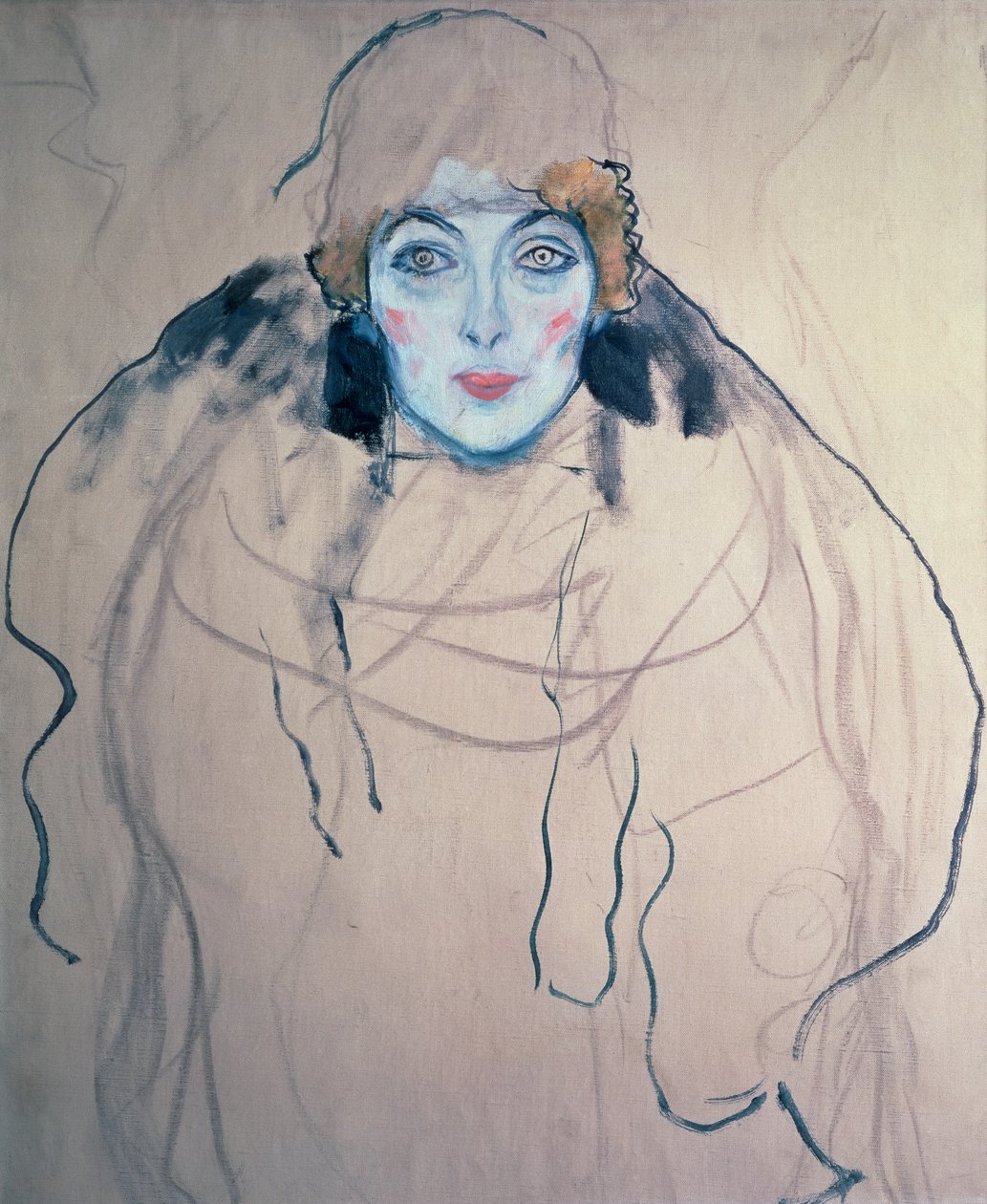Cabeza de una mujer, 1917 de Gustav Klimt