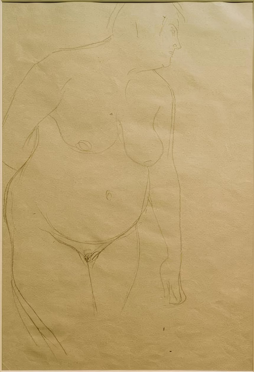 Desnudo femenino de pie ligeramente hacia la derecha (Estudio) de Gustav Klimt