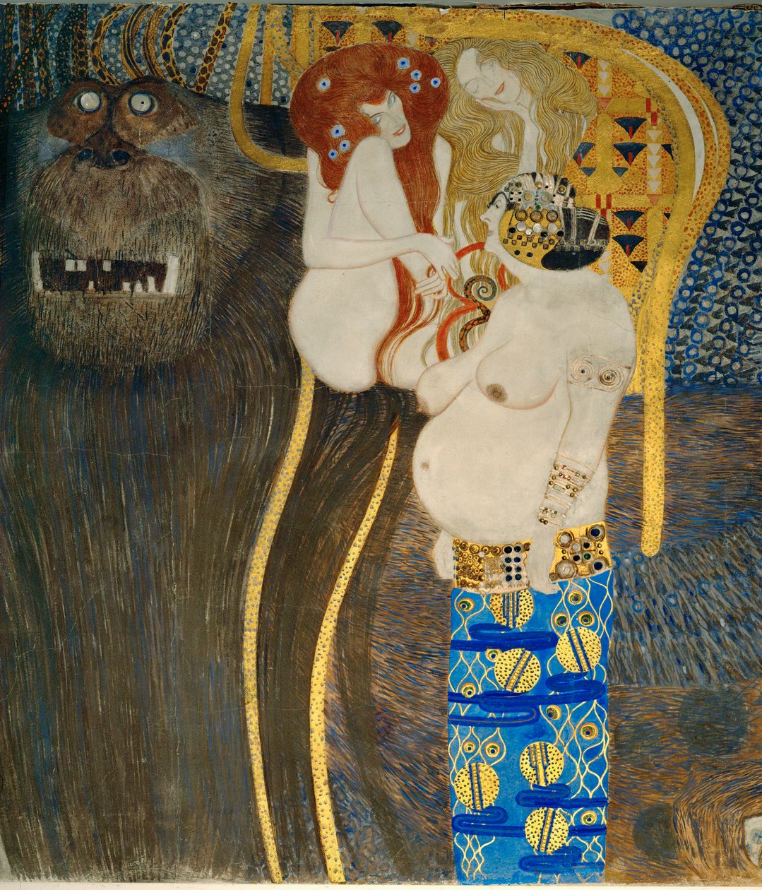 El " Friso de Beethoven ", detalle de Gustav Klimt