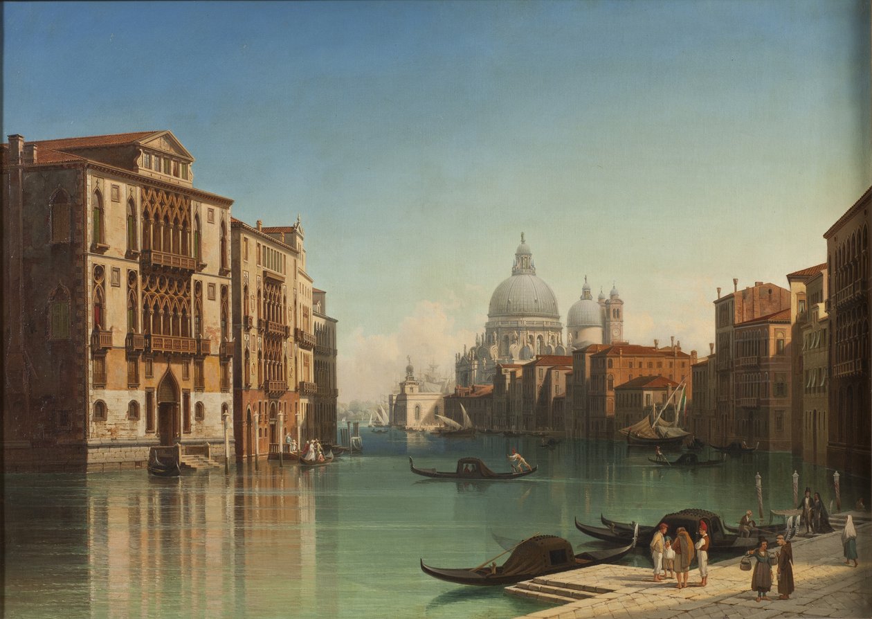 Vista del Gran Canal en Venecia, 1860 de Gustaf Wilhelm Palm