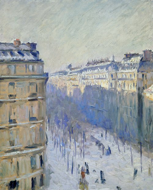 Boulevard Haussmann, efecto de nieve (Flers) de Gustave Caillebotte