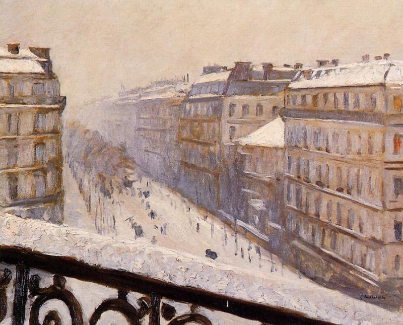 Boulevard Haussmann, efecto de nieve de Gustave Caillebotte