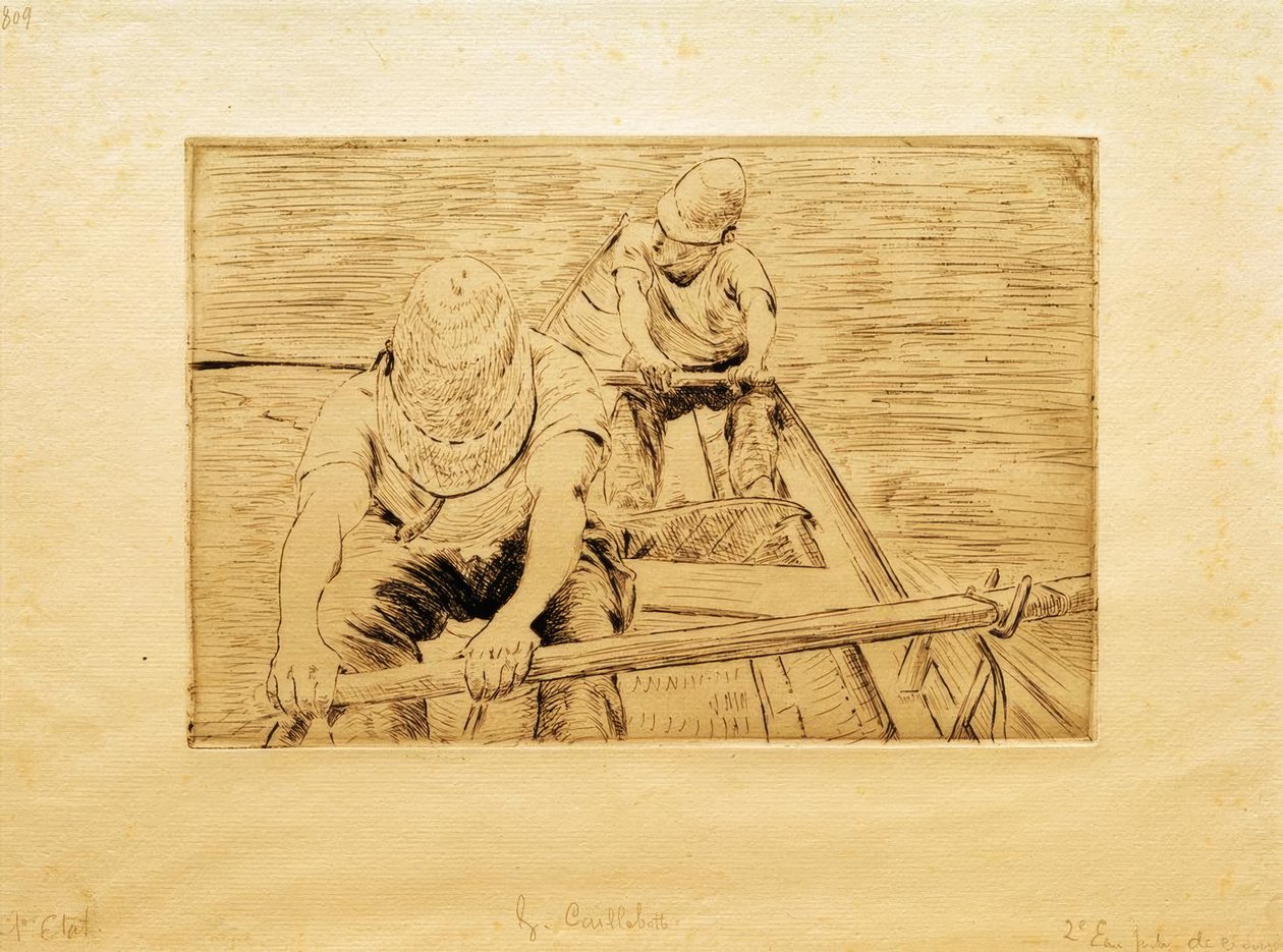 Remeros en el Yerres de Gustave Caillebotte
