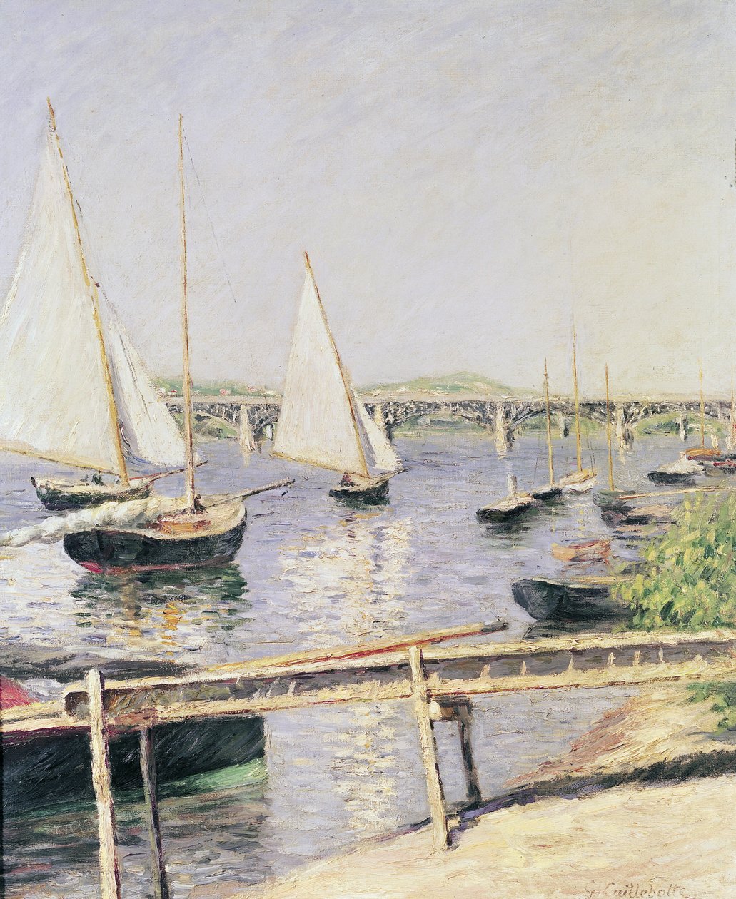 Barcos de vela en Argenteuil, c.1888 de Gustave Caillebotte