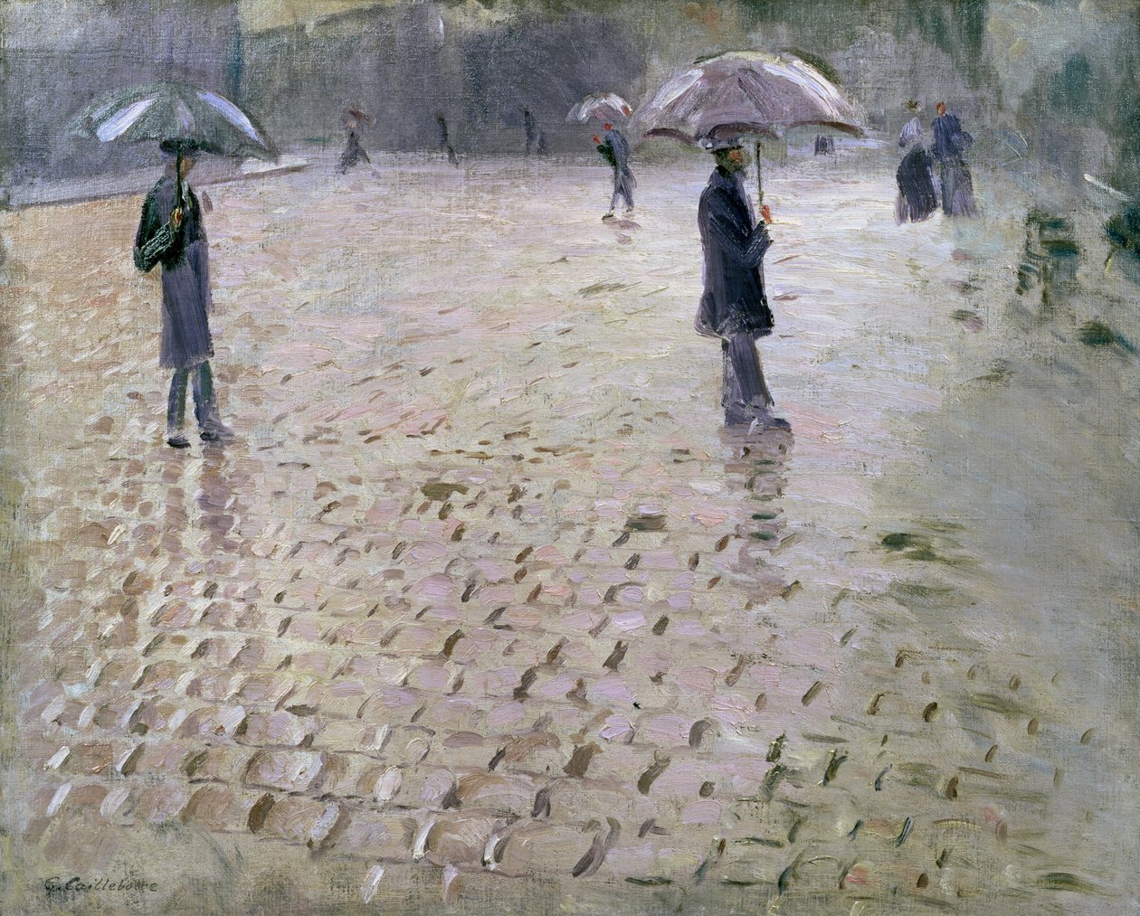 Estudio para una calle de París, día lluvioso, 1877 de Gustave Caillebotte