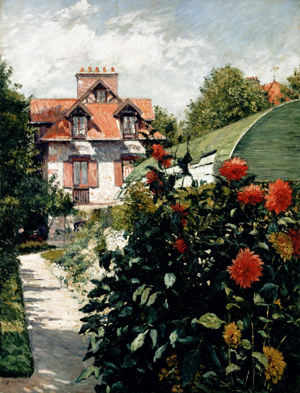 Las dalias, jardín en Petit Gennevilliers, 1893 de Gustave Caillebotte