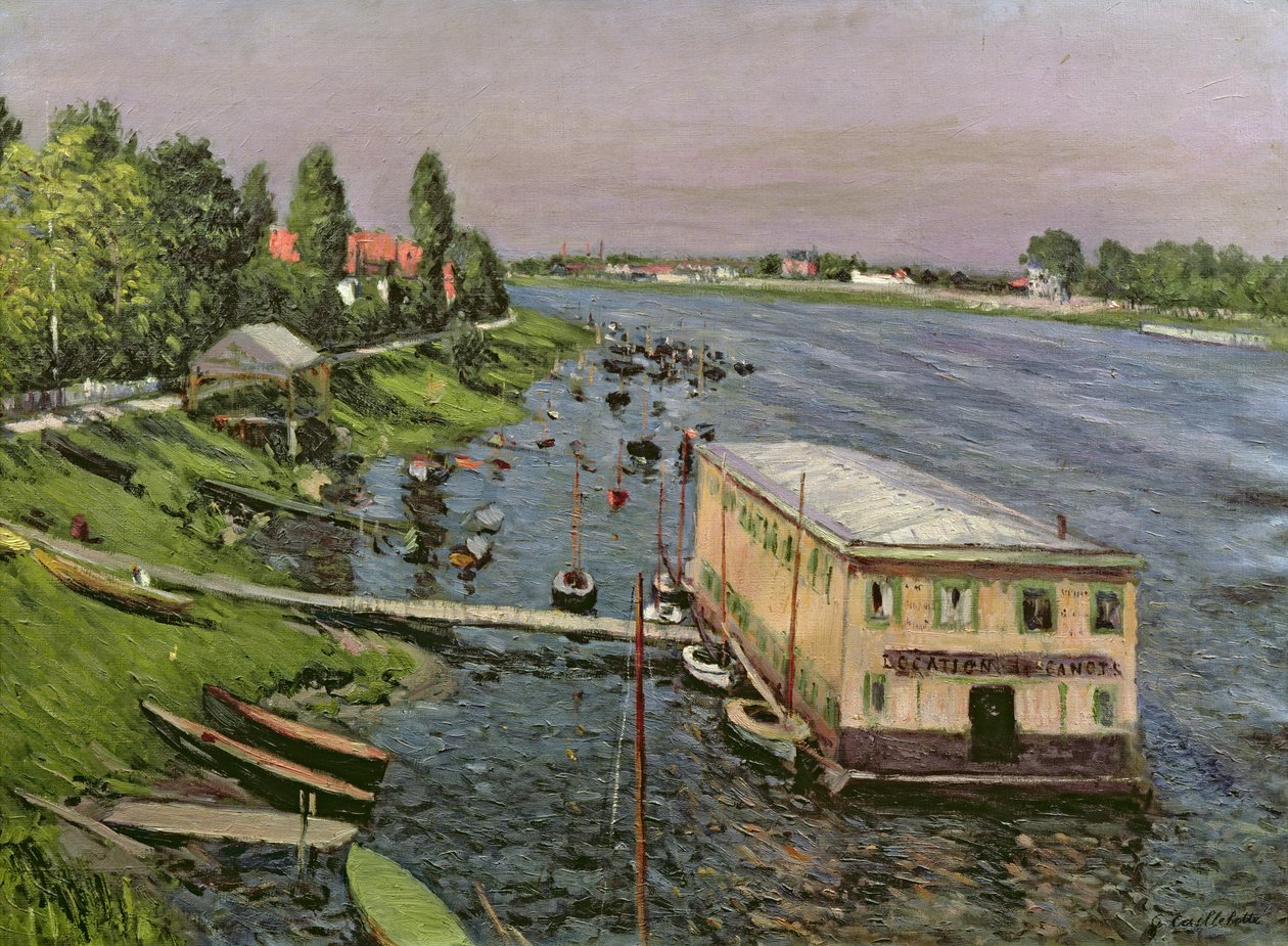 El pontón en Argenteuil, c.1886-87 de Gustave Caillebotte
