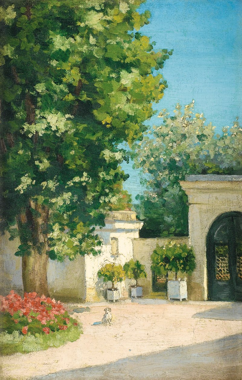 Yerres. Desde el exedro, el pórtico de la casa familiar de Gustave Caillebotte