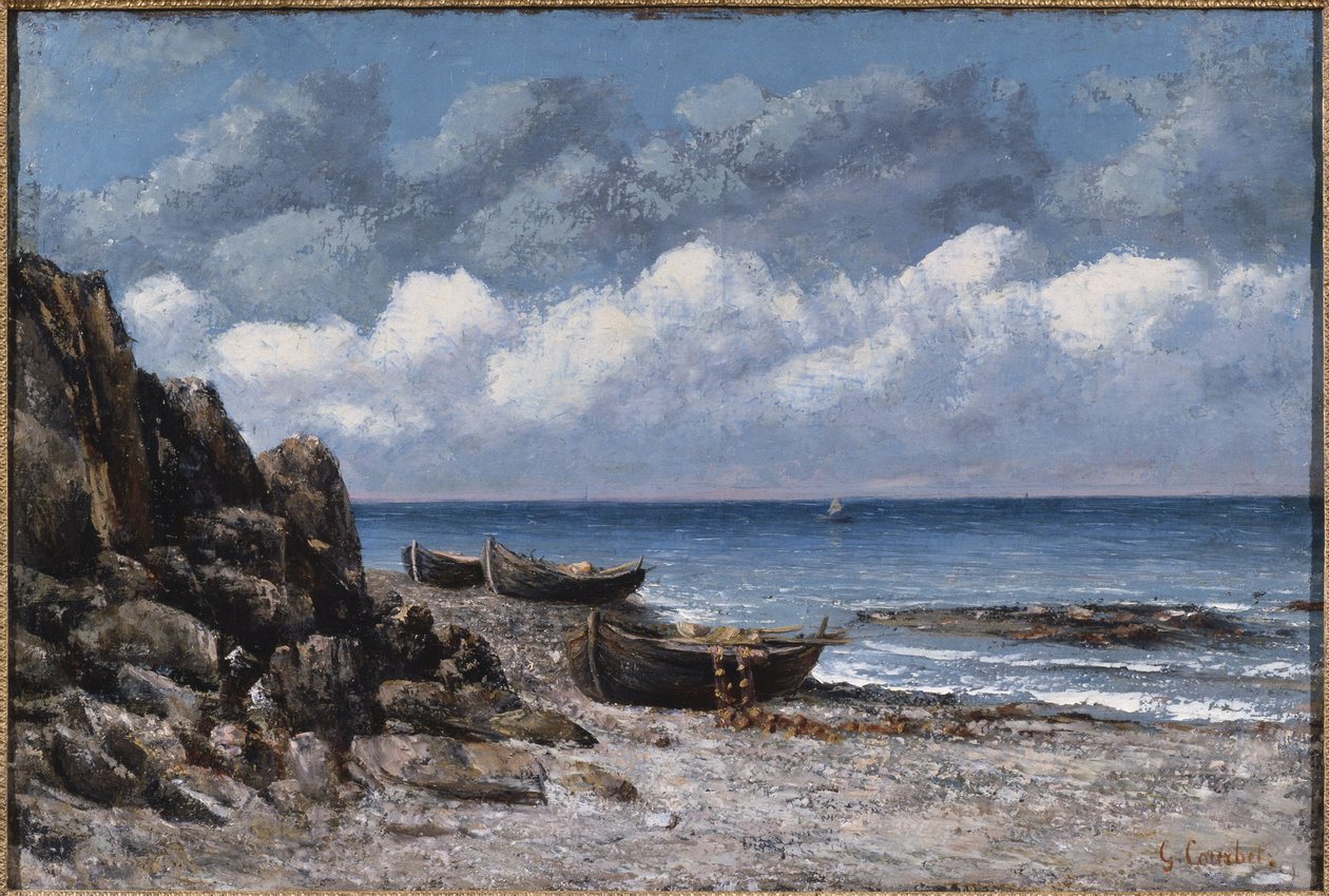 Barcos en St. Aubain de Gustave Courbet