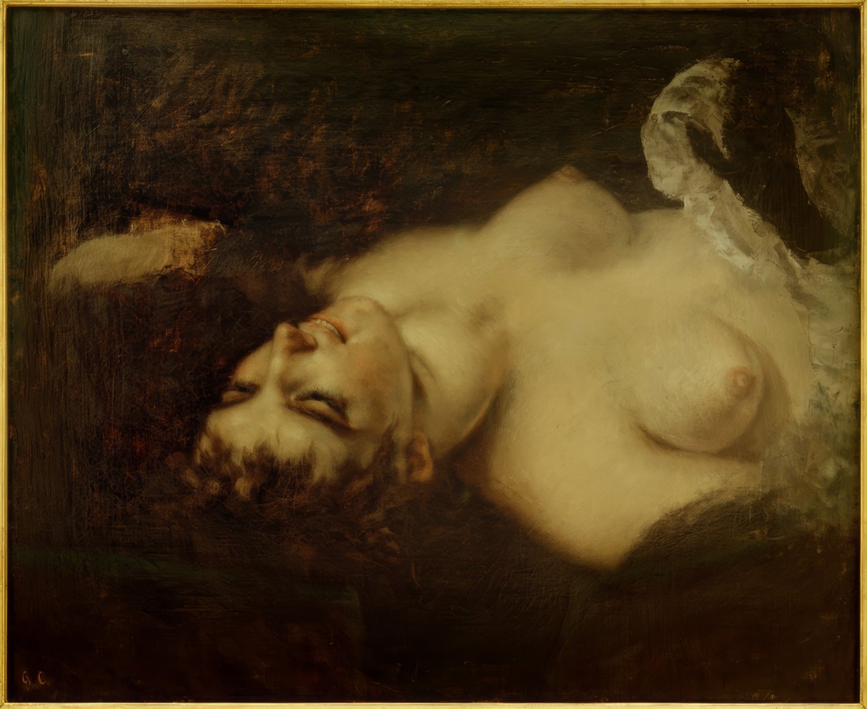 Mujer desnuda, estudio para "La mujer con el loro" de Gustave Courbet