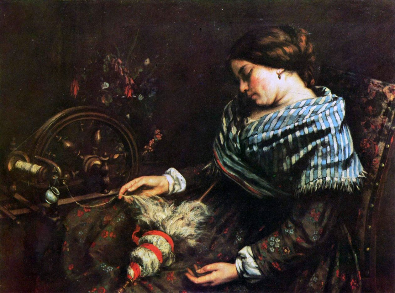 Hilandera durmiente de Gustave Courbet