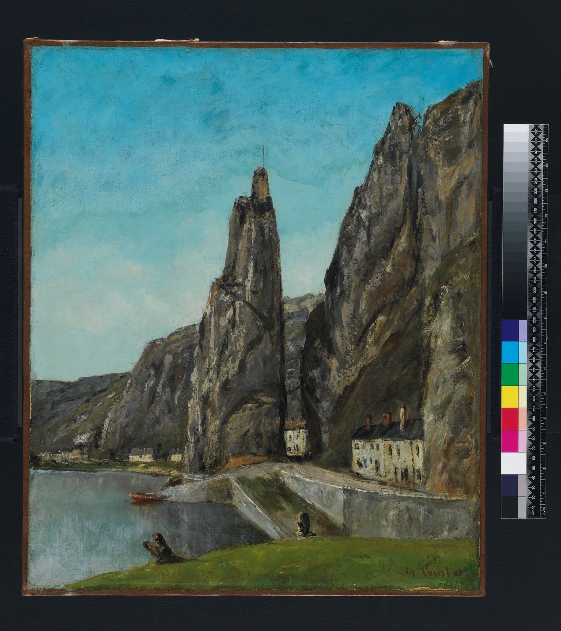 La Roca en Bayard, Dinant, Bélgica, c.1856 de Gustave Courbet