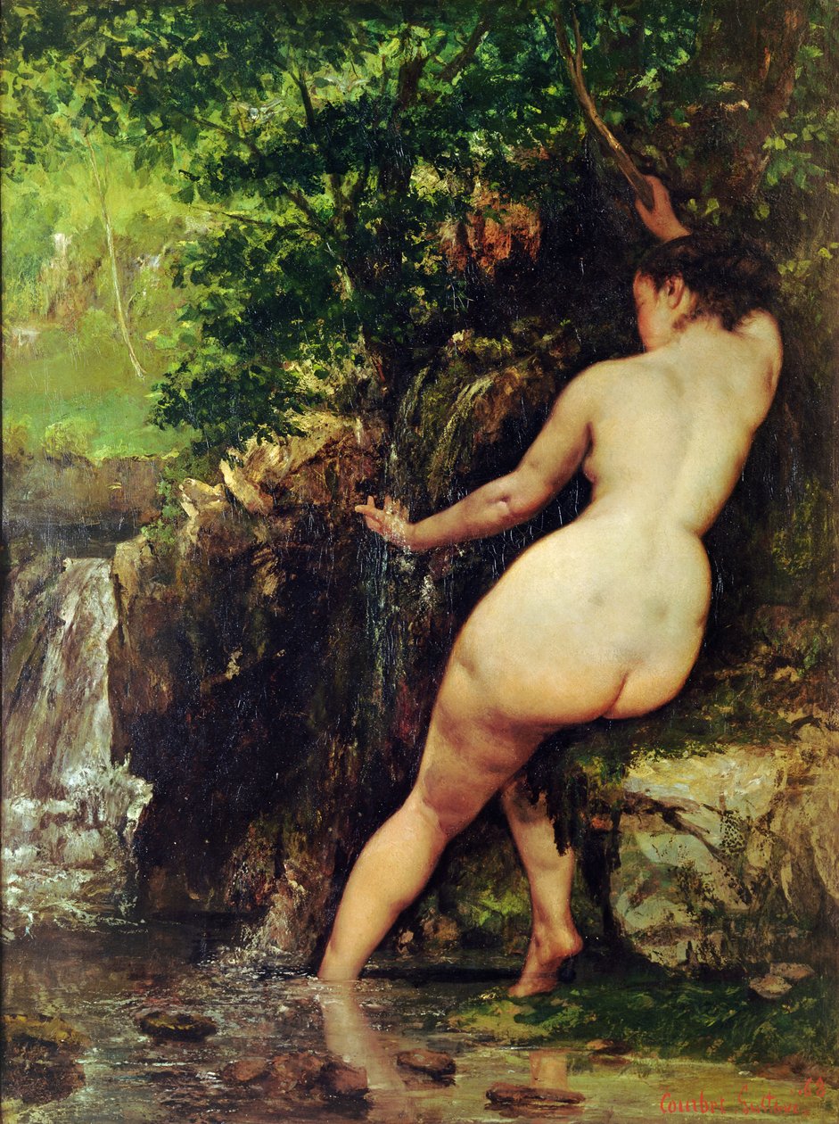 La fuente o bañista en la fuente, 1868 de Gustave Courbet