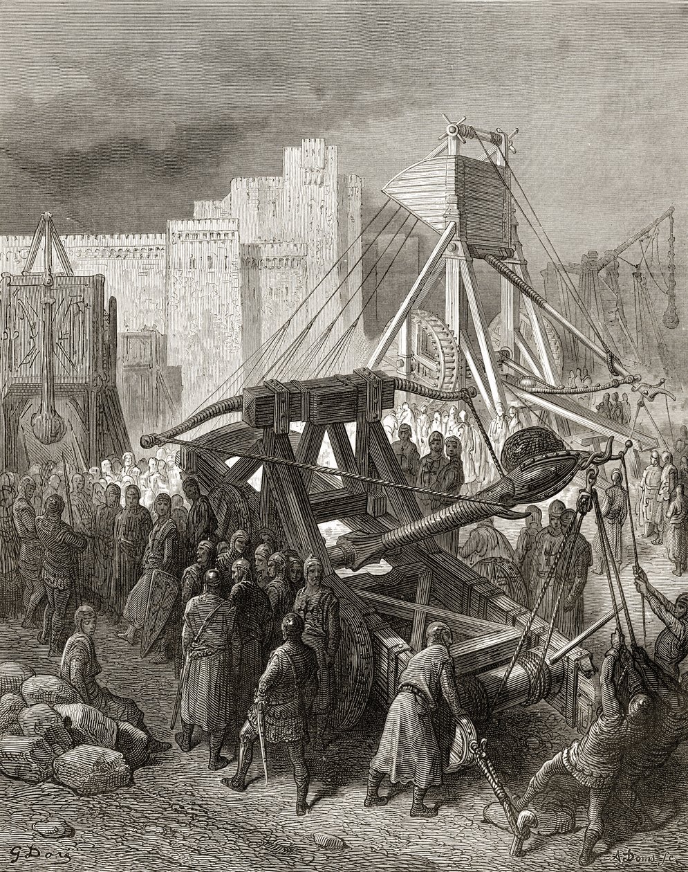 La maquinaria de guerra de los cruzados, ilustración de 