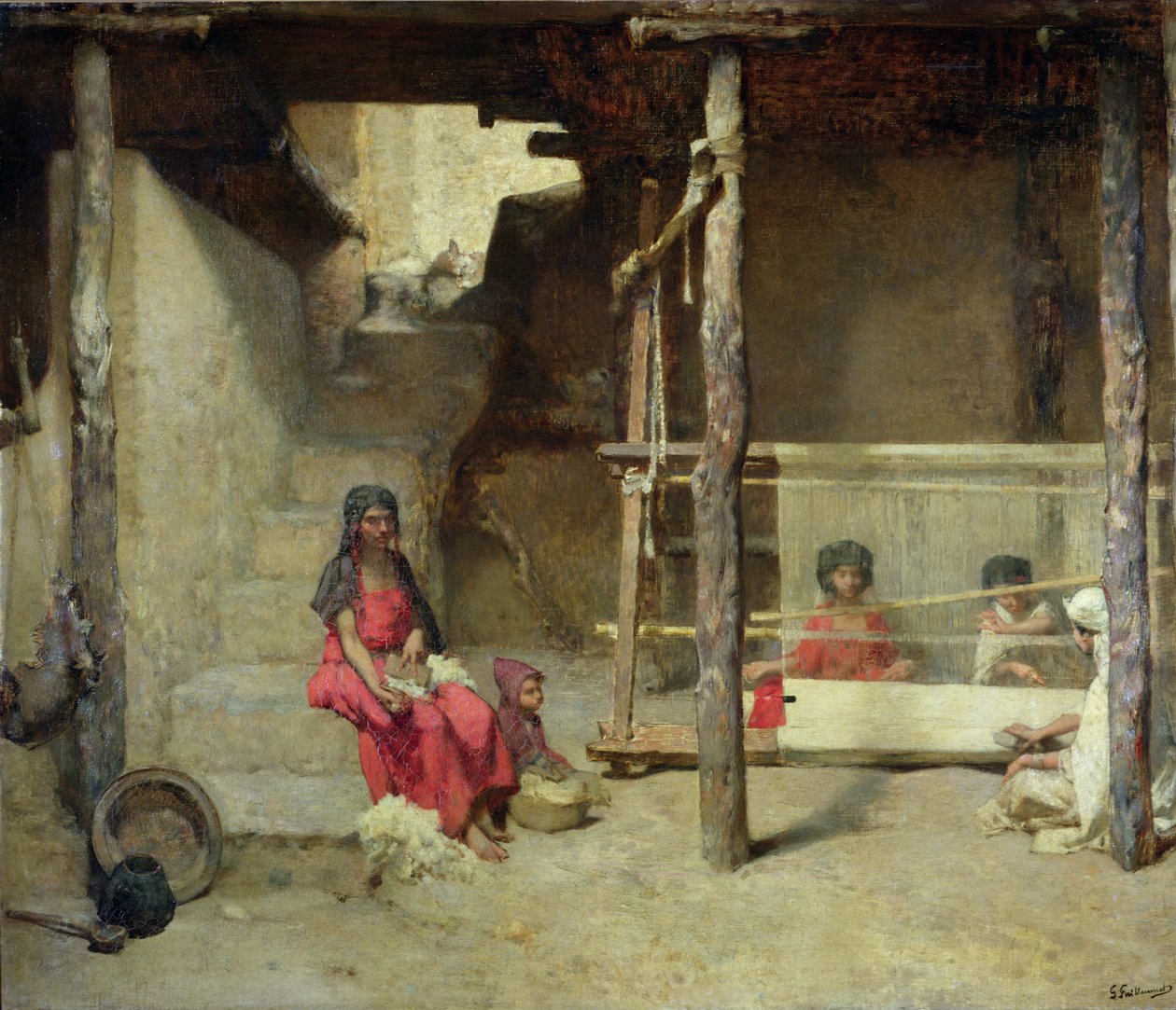 Tejedores en Bou-Saada de Gustave Guillaumet