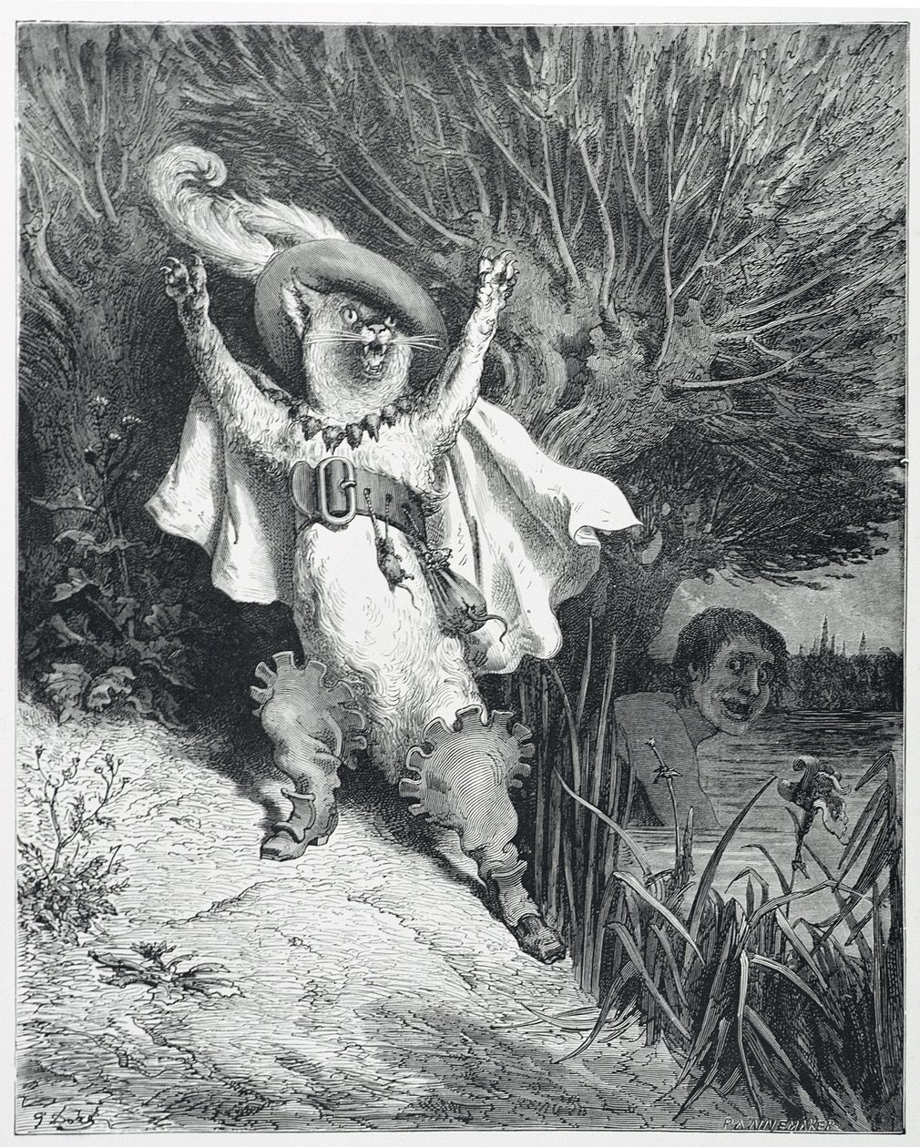 El gato con botas de Gustave (after) Dore