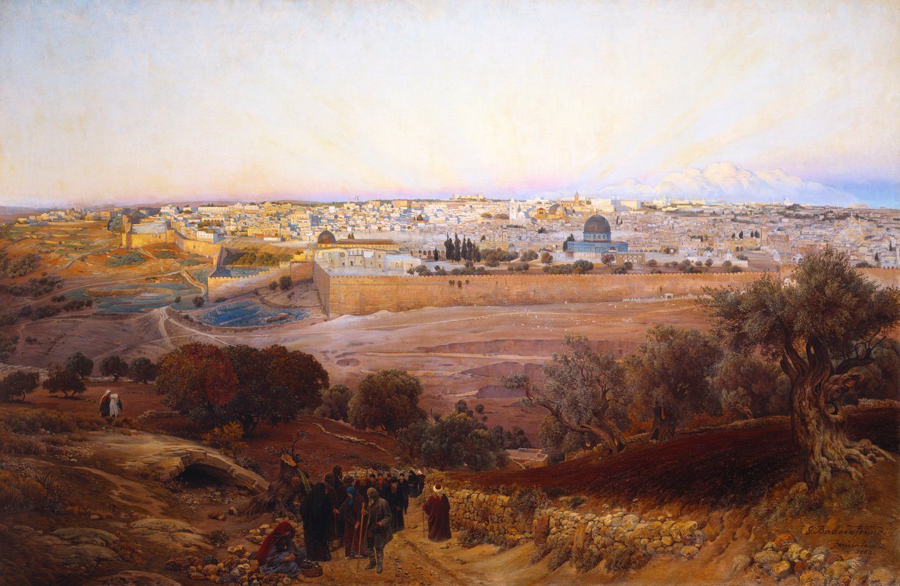 Jerusalén desde el Monte de los Olivos, 1902 de Gustave Bauernfeind
