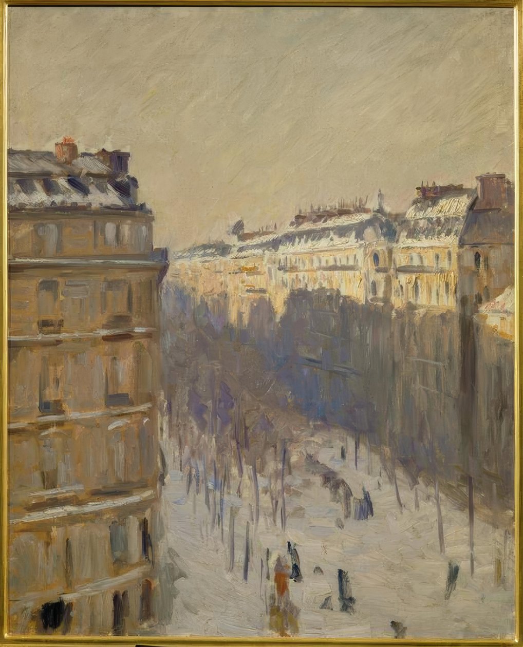 Boulevard Haussmann, efecto de nieve de Gustave Caillebotte