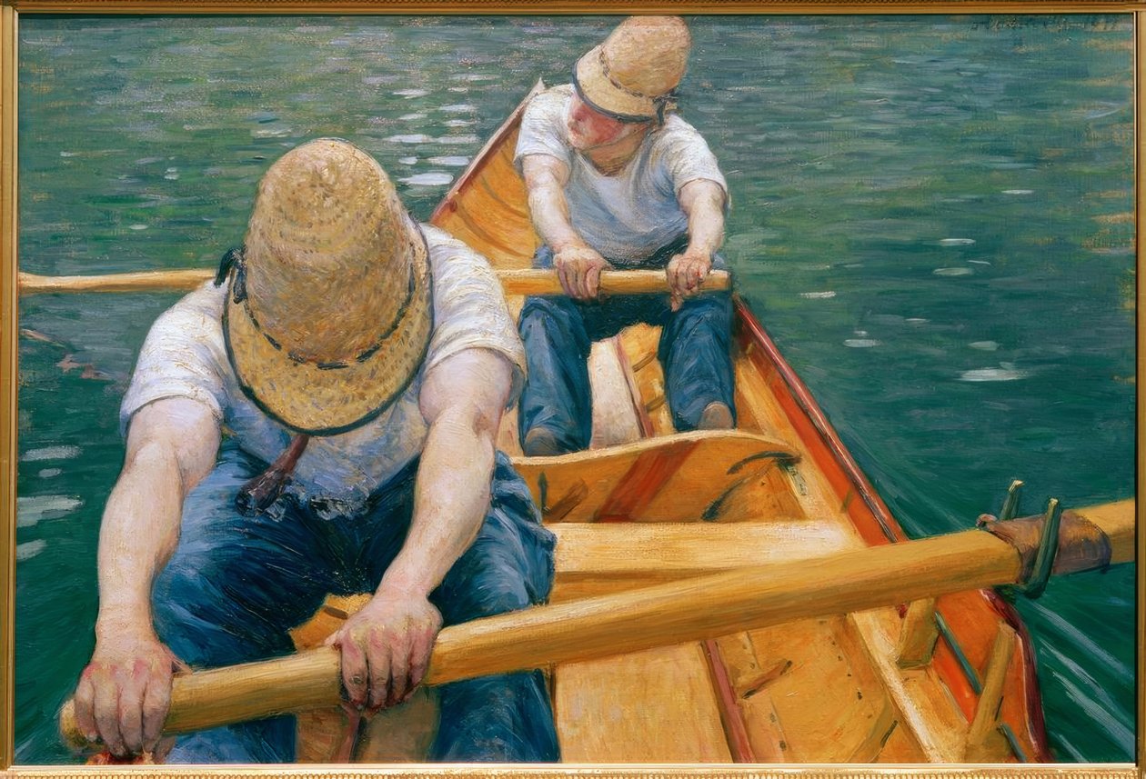 Remeros en el Yerres de Gustave Caillebotte