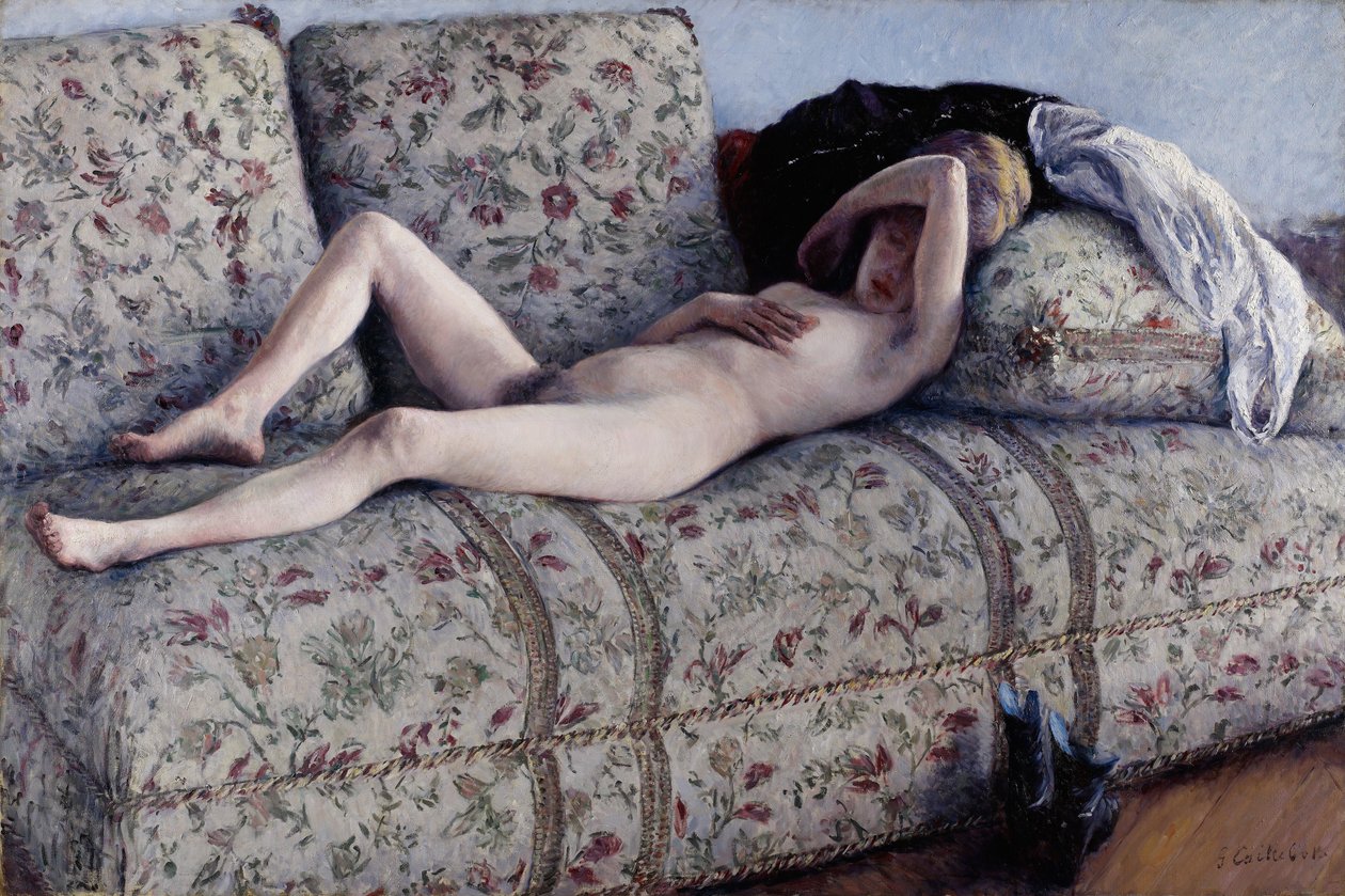 Desnudo en un sofá de Gustave Caillebotte