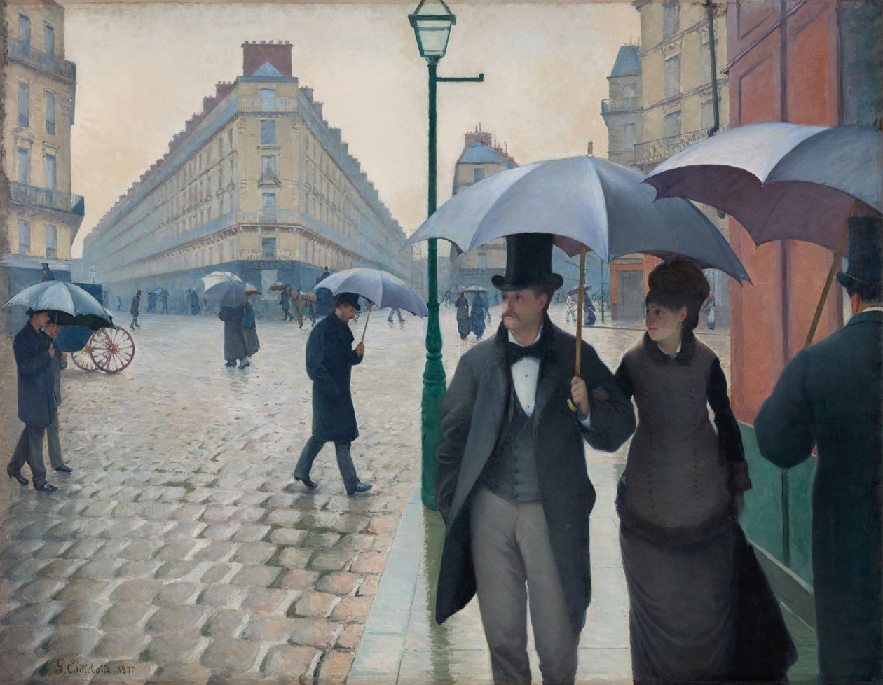 Calle París; Día de lluvia de Gustave Caillebotte