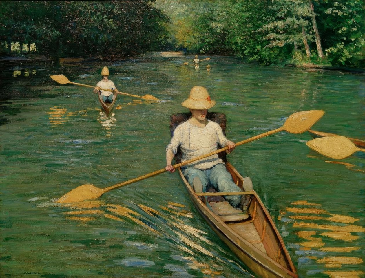 Botes en el Yerres de Gustave Caillebotte