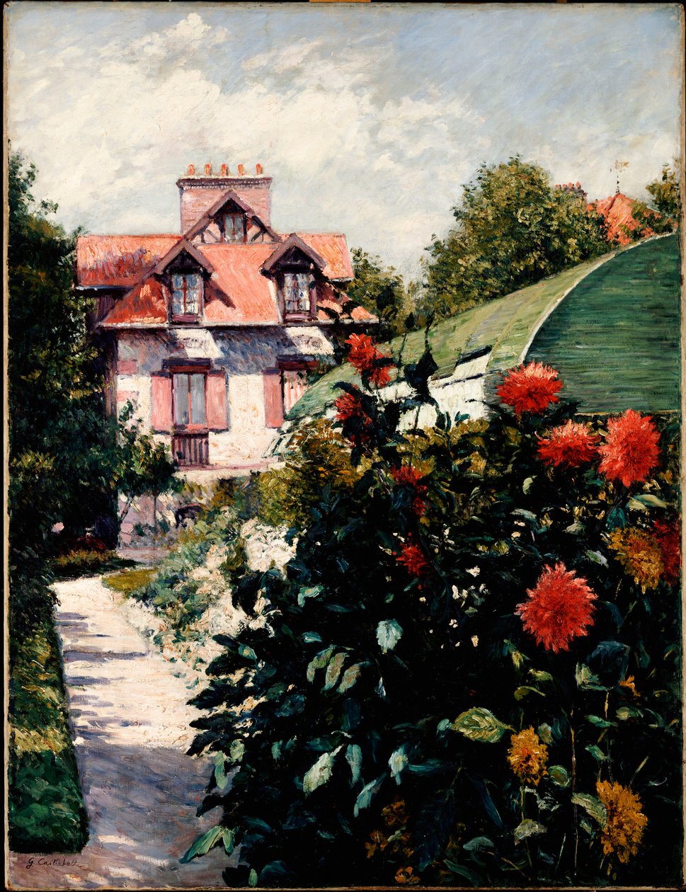 Las dalias, jardín de Petit Gennevilliers de Gustave Caillebotte