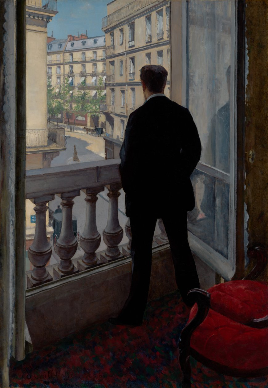 Joven en su ventana de Gustave Caillebotte