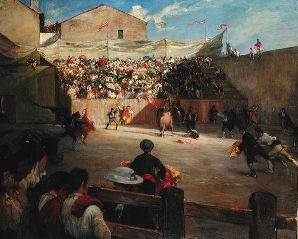 Pelea de entrenamiento en Vizcaya, 1888 de Gustave Colin