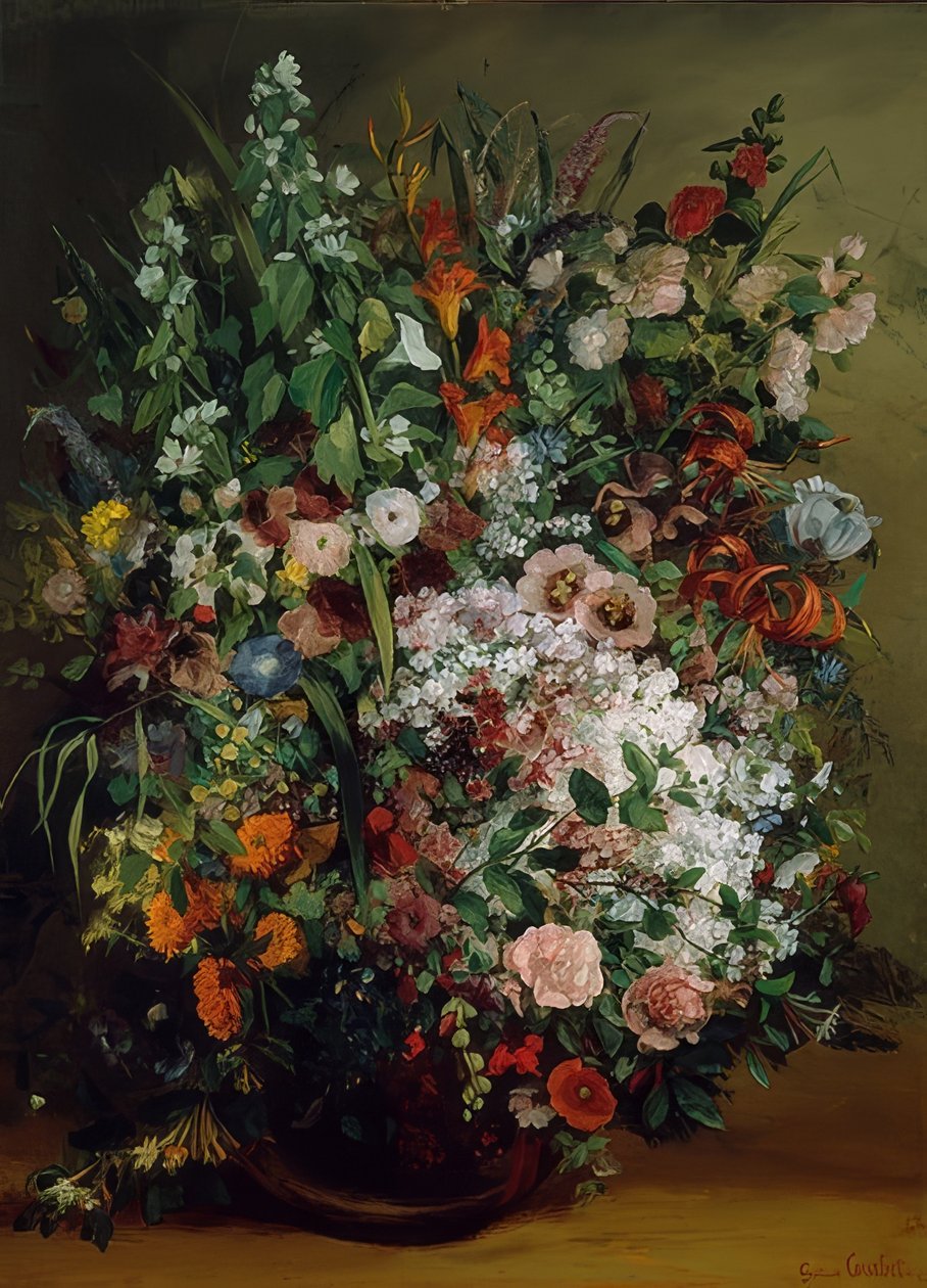 Ramo de flores en un jarrón. 1862 de Gustave Courbet