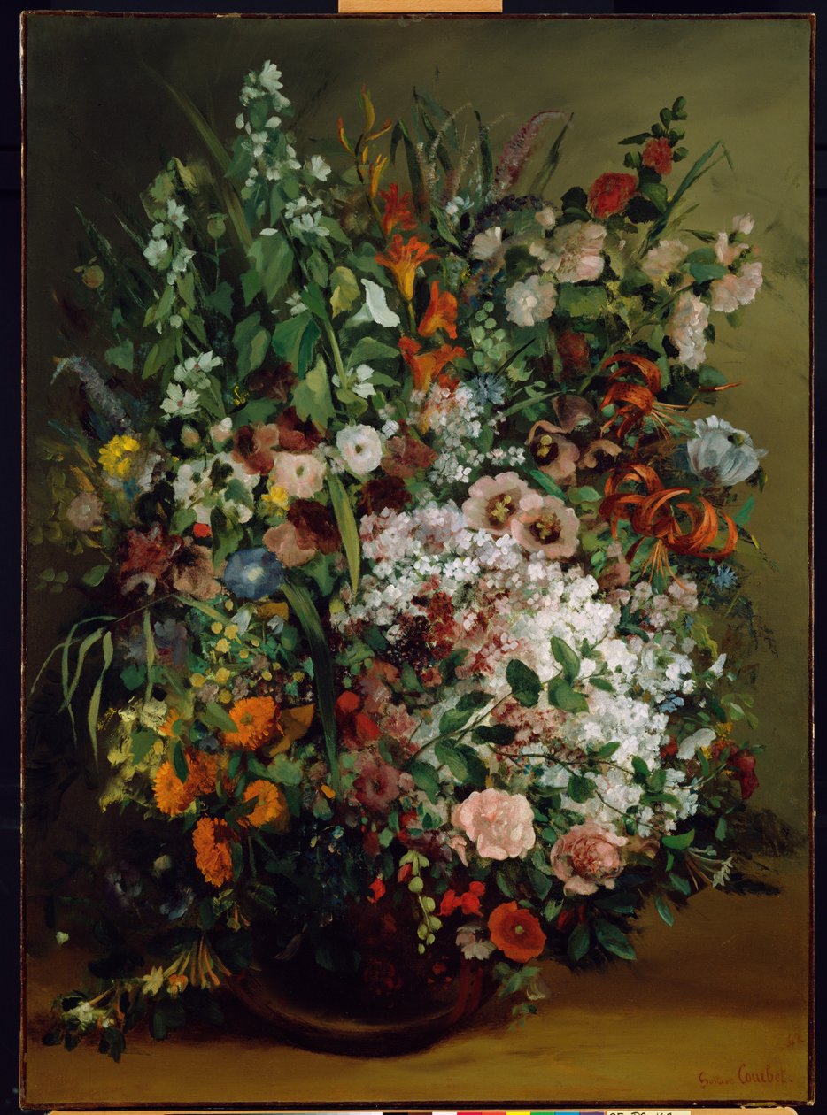 Ramo de flores en un jarrón de Gustave Courbet