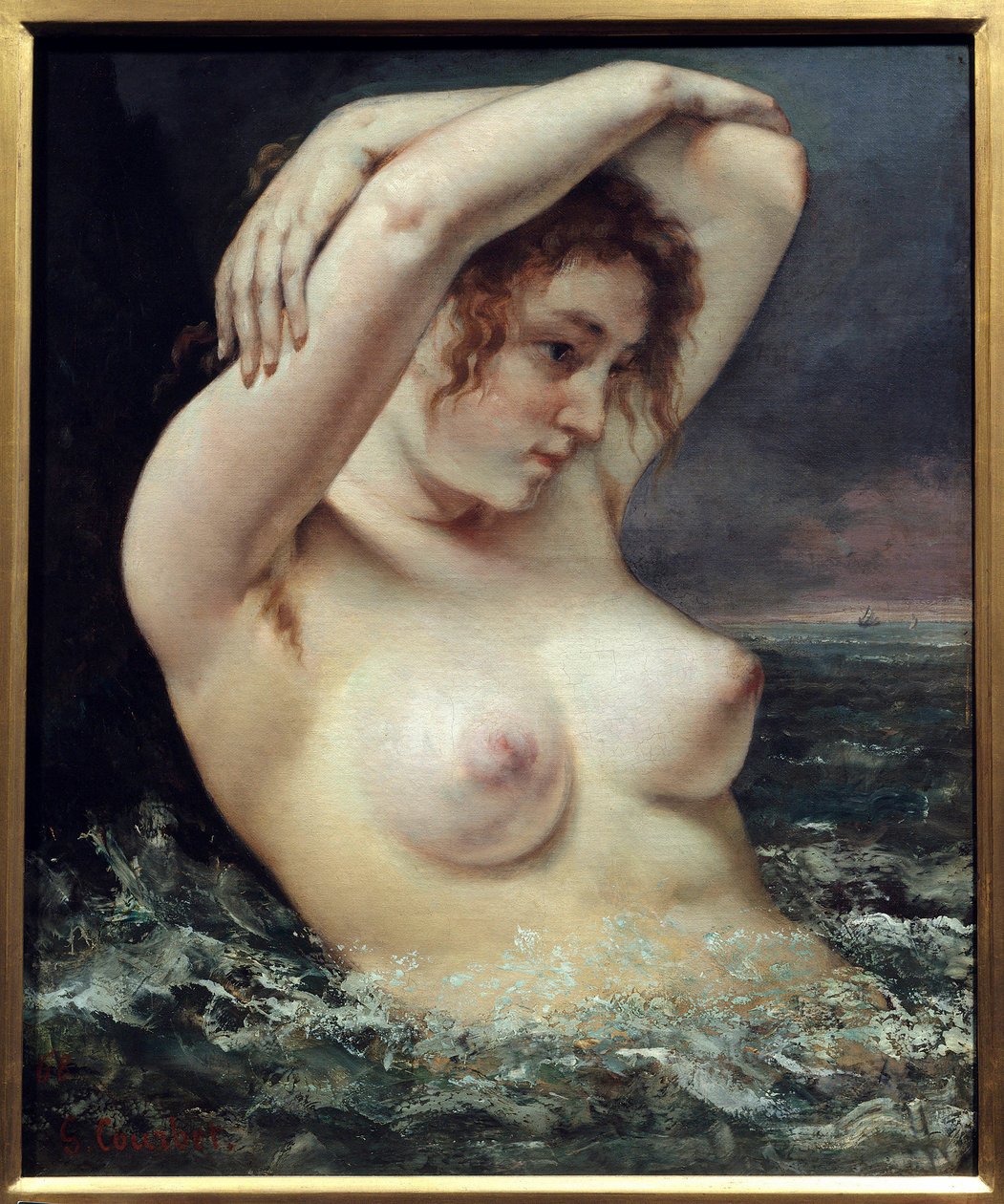 Mujer con ola de Gustave Courbet